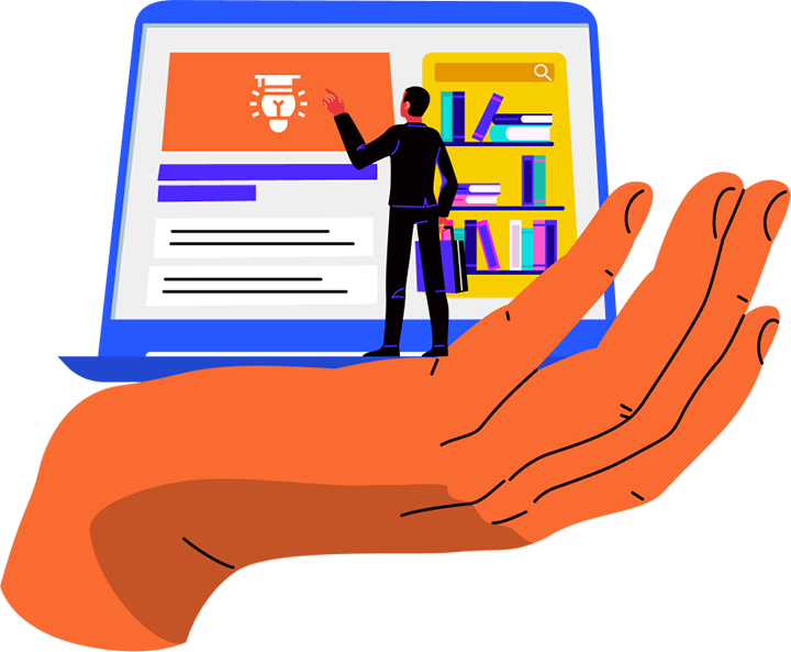 Hand with Agent chart and coins vector